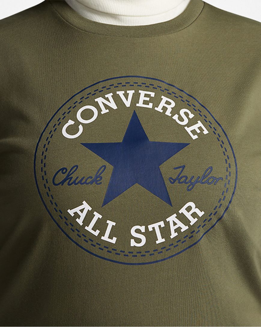 Camiseta Converse Go-To All Star Patch Standard Fit Feminino Verde Oliva | PT M0PT057